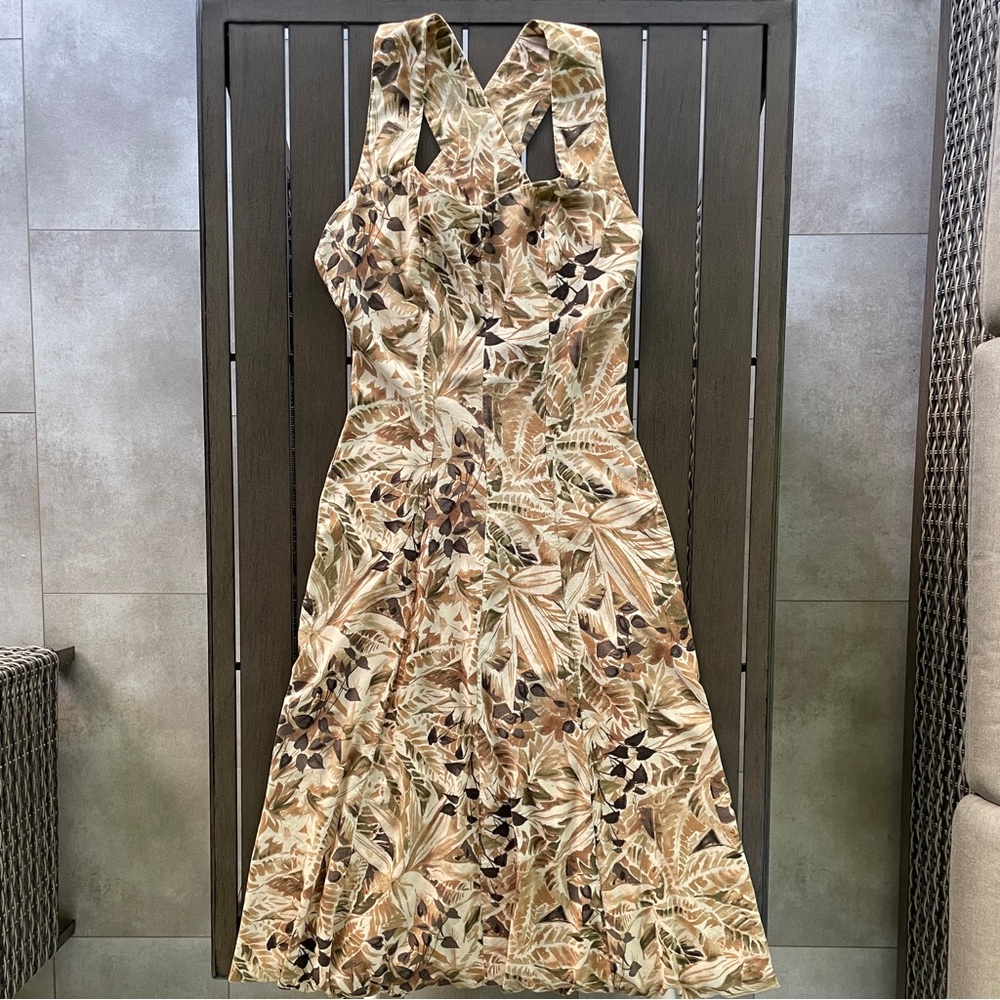 VINTAGE 80s FLORAL HALTER MIDI MAXI DRESS!!